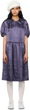 Comme Des Garcons Girl Navy Polka Dot Midi Dress In 1 Navy/white