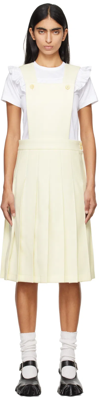 Comme Des Garcons Girl Off-white Jersey Pinafore Midi Dress In 3 Off-white