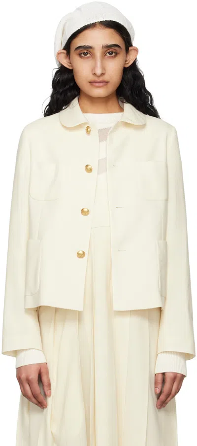 Comme Des Garcons Girl Off-white Peter Pan Collar Jacket In 1 Off-white