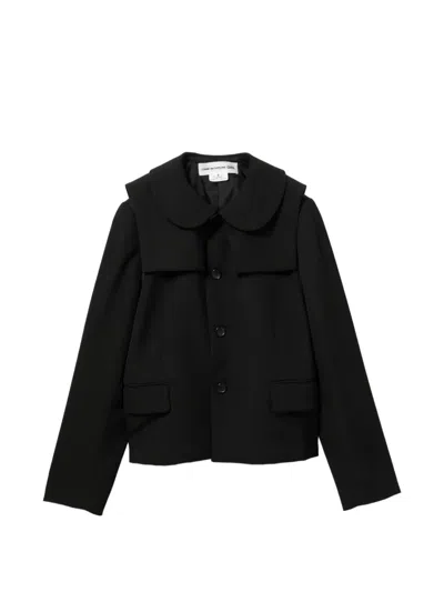 Comme Des Garcons Girl Peter Pan Collar Buttoned Jacket In Black
