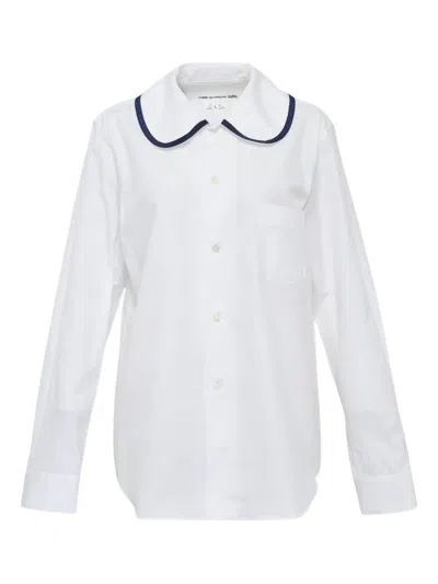Comme Des Garcons Girl Peter Pan-collar Shirt In White