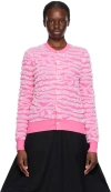 COMME DES GARCONS GIRL PINK RUCHED CARDIGAN