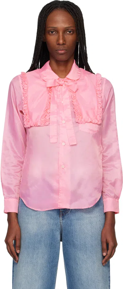 Comme Des Garcons Girl Pink Taffeta Garment Treated Shirt