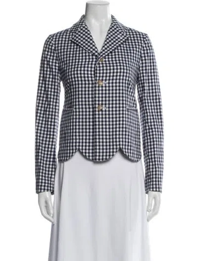 Pre-owned Comme Des Garçons Girl Plaid Print Blazer In Blue