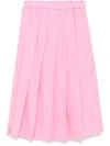Comme Des Garcons Girl Pink Tropical Wool Midi Skirt In Pink