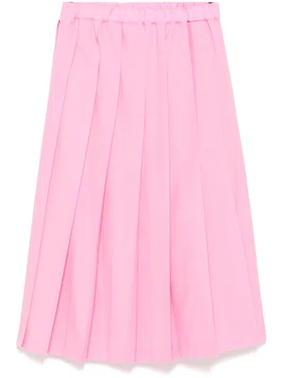 Comme Des Garcons Girl Pink Tropical Wool Midi Skirt In 1 Pink