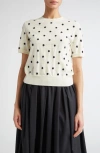 Comme Des Garcons Girl Comme Des Garçons Girl Polka Dot Intarsia Wool Sweater In Black