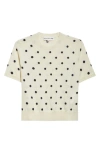 Comme Des Garcons Girl Comme Des Garçons Girl Polka Dot Intarsia Wool Sweater In Off-white/navy