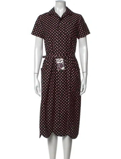 Pre-owned Comme Des Garçons Girl Polka Dot Print Midi Length Dress In Black