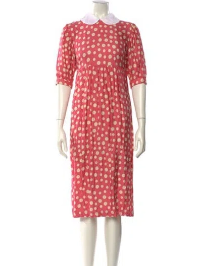 Pre-owned Comme Des Garçons Girl Polka Dot Print Midi Length Dress In Pink