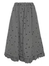 Comme Des Garcons Girl Polka-dot Ruffled Midi Skirt In Gray