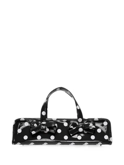 Comme Des Garcons Girl Polka-dot Bow-embellished Tote Bag In Black