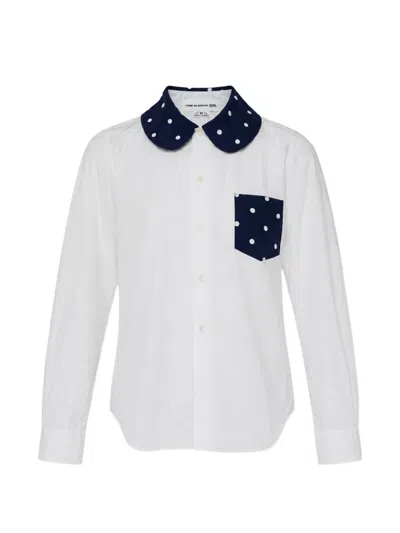 Comme Des Garcons Girl Polka-dot Peter Pan Collar Shirt In Multi