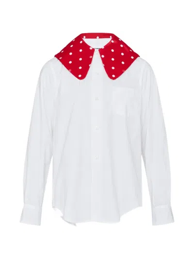 Comme Des Garcons Girl Polka-dot-collar Shirt In White