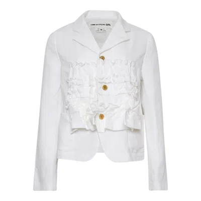 Comme Des Garcons Girl Polyester Gabardine Garment Jacket In White