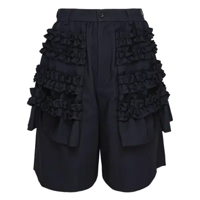 Comme Des Garcons Girl Polyester Gabardine Shorts In Black