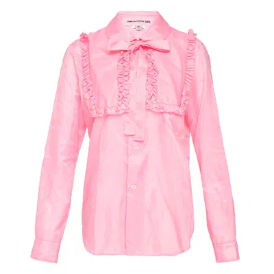 Comme Des Garcons Girl Pink Taffeta Garment Treated Shirt