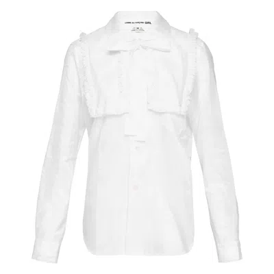 Comme Des Garcons Girl Polyester Taffeta Blouse In White