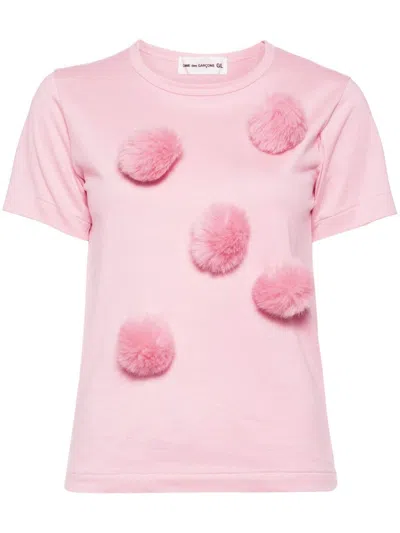 Comme Des Garcons Girl Pompom T-shirt In Pink