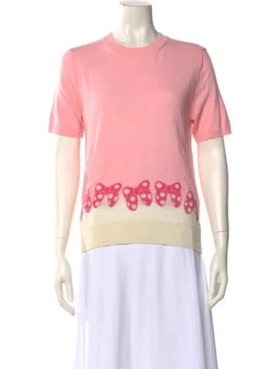 Pre-owned Comme Des Garçons Girl Printed Crew Neck Sweater In Pink