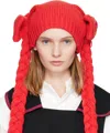 Comme Des Garcons Girl Red Bow Beanie In Red