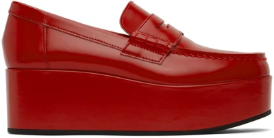 Comme Des Garcons Girl Red Platform Loafers In 2 Red