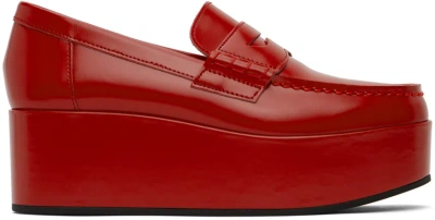 Comme Des Garcons Girl 皮质厚底经典乐福鞋 In 2 Red