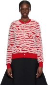 COMME DES GARCONS GIRL RED RUCHED CARDIGAN