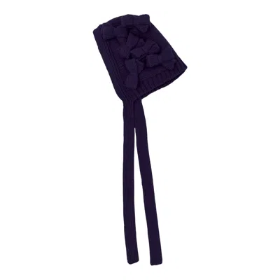 Comme Des Garcons Girl Ribbon Decorated Mohair Cap In Blue