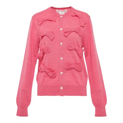 Comme Des Garcons Girl Ribbon Decoration Cardigan In Pink