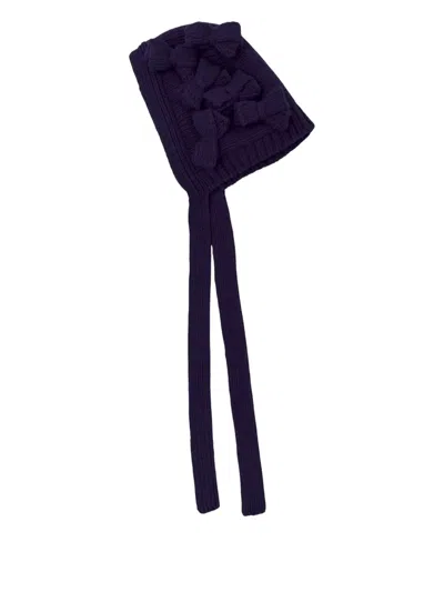 Comme Des Garcons Girl Ribbons Decorated Mohair Beanie Hat In Brown