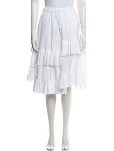 Pre-owned Comme Des Garçons Girl Ruffle Embellishment Midi Length Skirt W/ Tags In White