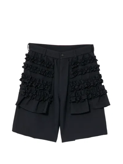 Comme Des Garcons Girl Ruffle Knee-length Shorts In Black