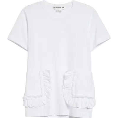 Comme Des Garcons Girl Comme Des Garçons Girl Ruffle Pocket Jersey T-shirt In White