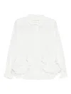 Comme Des Garcons Girl Ruffled-pocket Shirt In White