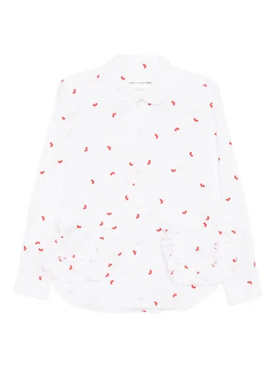 Comme Des Garcons Girl Ruffled-pocket Shirt In White