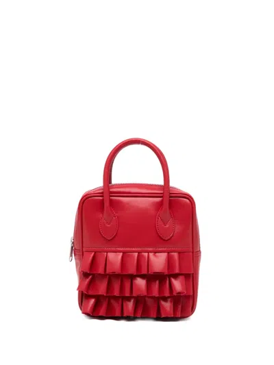 Comme Des Garcons Girl Ruffled Tote Bag In Red