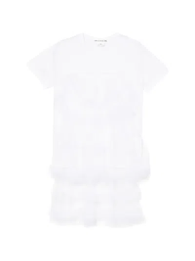 Comme Des Garcons Girl Ruffled Tulle T-shirt In White