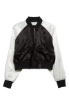 Comme Des Garcons Girl Comme Des Garçons Girl Satin Bomber Jacket In Black X White