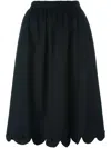 Comme Des Garcons Girl Scalloped Skirt In Black
