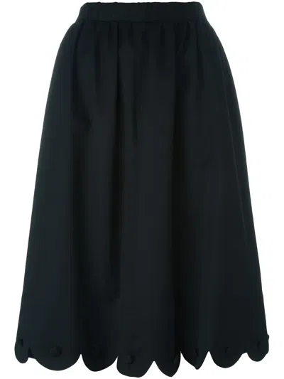 Comme Des Garcons Girl Scalloped Skirt In Black