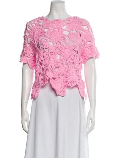 Pre-owned Comme Des Garçons Girl Scoop Neck Sweater W/ Tags In Pink