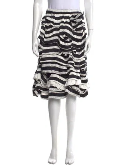 Pre-owned Comme Des Garçons Girl Silk Midi Length Skirt W/ Tags In Black