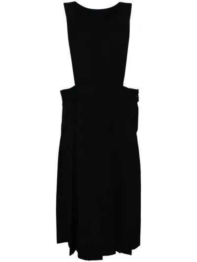 Comme Des Garcons Girl Pleated Wool-gabardine Midi Dress In 1 Black