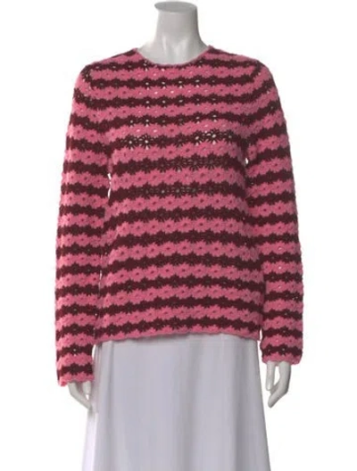 Pre-owned Comme Des Garçons Girl Striped Crew Neck Sweater W/ Tags In Pink