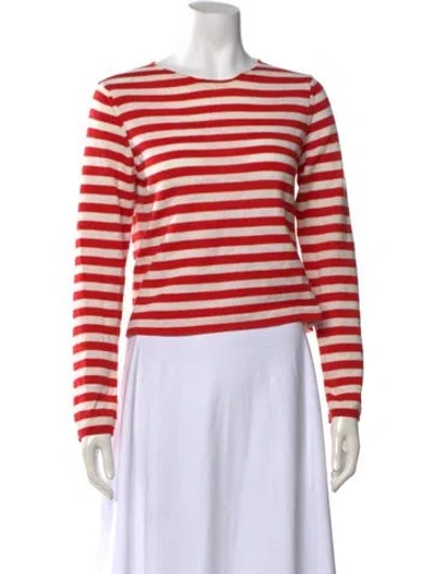 Pre-owned Comme Des Garçons Girl Striped Crew Neck Top In Red