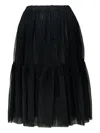 Comme Des Garcons Girl Teiban Nylon Midi Skirt In Black