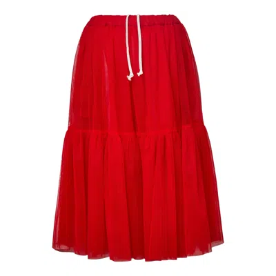 Comme Des Garcons Girl Teiban Nylon Tulle Skirt In Red