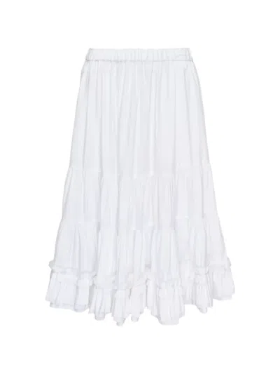 Comme Des Garcons Girl Teiban Ruffled Cotton Midi Skirt In Multi
