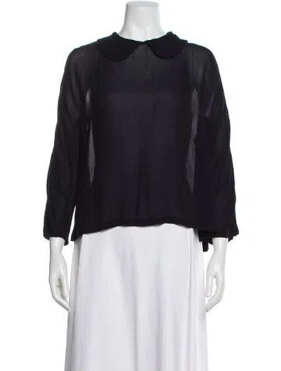 Pre-owned Comme Des Garçons Girl Three-quarter Sleeve Blouse In Black
